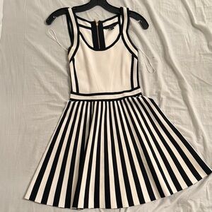 Guess Black and White Striped Mini Dress